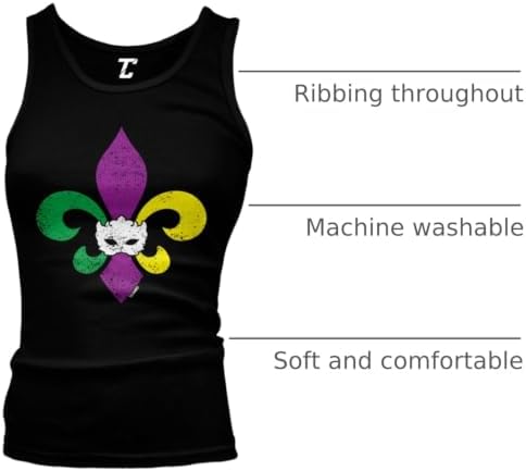 Distressed Fleur De Lis - Mardi Gras Juniors Tank Top image 4
