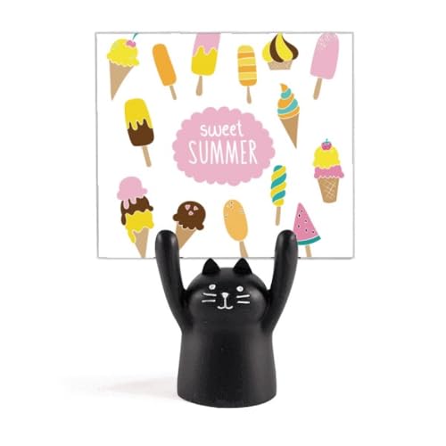 Memo Holder Chat Noir de style dessin animé pour porte-photo de bureau original