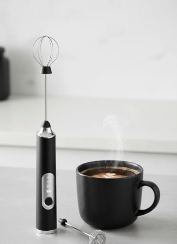 Image of Rechargeable Coffee Beater Handheld Milk Frother | Stainless Steel Whisk | Portable & Powerful