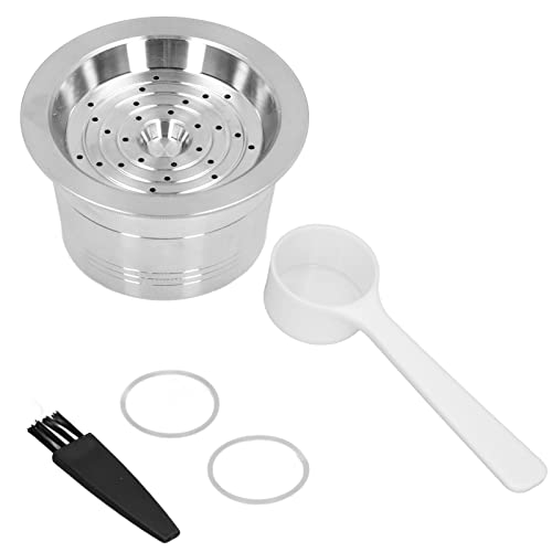 Cápsula de café reutilizable de acero inoxidable, cápsula de café recargable para máquina Cafissimo, filtro de café duradero con cepillo y cuchara, accesorio de café DIY para uso
