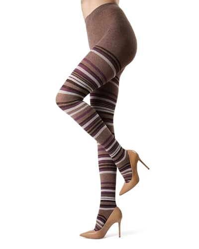 MeMoi Lulea Striped Cotton Blend Sweater Tights3