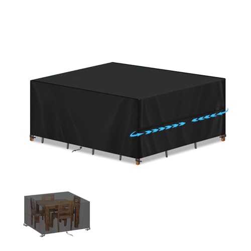 SIMPHAUS Abdeckung Gartentisch Abdeckung Gartenmöbel Wasserdicht,UV Beständig 420D Oxford Gewebe Abdeckplane Gartenmöbel Abdeckung für Gartenmöbel,Klapptisch,Garten Hochbeet,Balkonmöbel 120x100x75cm