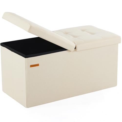 Versatile 30-Inch Storage Ottoman Bench with Flipping Lid