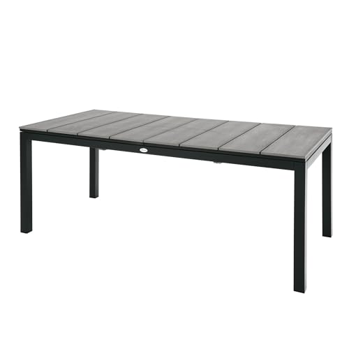 di volio Gartentisch BARLETA aus Aluminium in Holzoptik, 200/250/300 cm – ausziehbarer Terrassentisch für Indoor & Outdoor (Grau) di volio Gartentisch BARLETA aus Aluminium in Holzoptik, 200/250/300 cm – ausziehbarer Terrassentisch für Indoor & Outdoor (Grau)