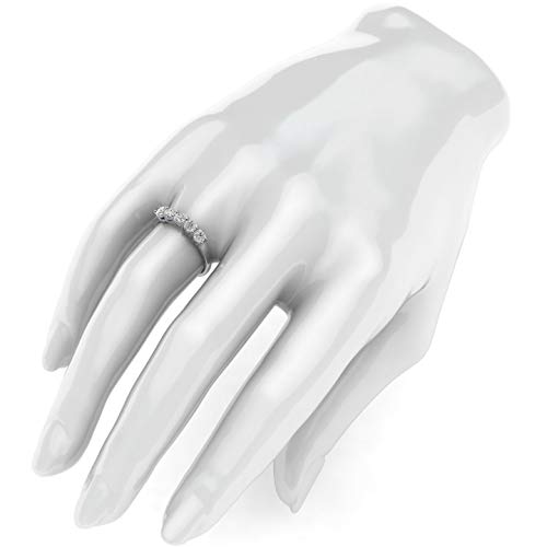 14k White Gold Eternal Five Stones Anniversary Ring Simulated Brilliant Diamonds Eternity ring 1.25ctw for Women4