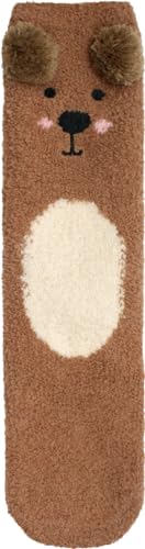 BambooMN Super Soft Cozy Warm Cute Animal Non-Slip Fuzzy Crew Winter Socks, 1 Pair