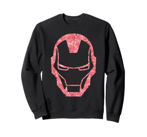 Image of Marvel Avengers Iron Man Helmet Rose Filled Silhouette Sweatshirt