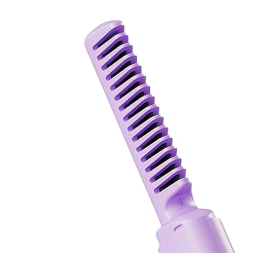 Cepillo alisador para cabello Harayaa con calentamiento rápido y carga USB, color violeta miniatura 3
