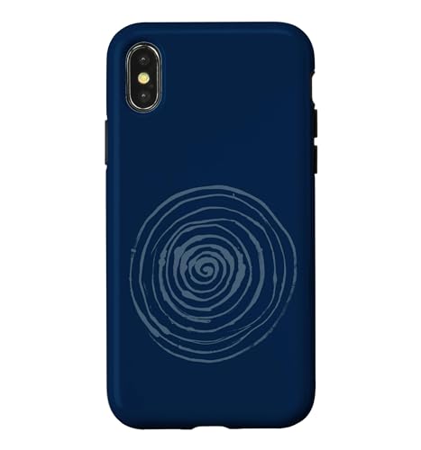 Grunge Spiral Abstract Nature Vintage y2k Earthy Blue �X�}�z�P�[�X iPhone X/XS �p