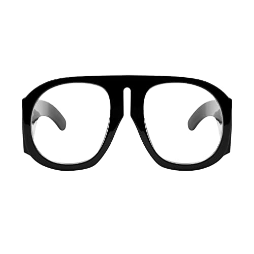 Image of FEISEDY Oversized Blue Light Blocking Glasses Women Men Big Plastic Aviator Frame Eyewear Clear Lens Computer Glasses B2371