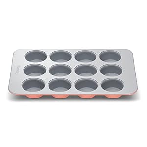 Caraway Non-Stick Ceramic 12-Cup Muffin Pan – Naturally Slick Ceramic Coating – Non-Toxic, PTFE & PFOA Free – Perfect for Cupcakes, Muffins, and More – Perracotta