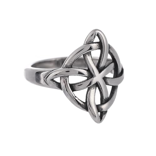 NIGHTCRUZ Witches Knot Ring, Stainless Steel Rings with Witch Knot, Celtic Jewelry for Women