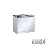 [page_title]-Küche-Spülenschrank/Mehrzweckschrank 80x50 Start Melamin weiß/weiß