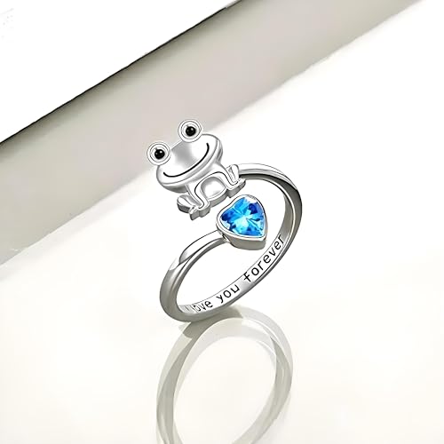 SUPAC Cute Smiling Frog Ring - Adjustable Open Ring Animal Decor, 'I love you forever'. Multiple Colors Available, Christmas or Birthday Gift2