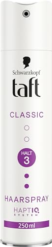 Schwarzkopf TAFT - Spray para el pelo clásico (250 ml), grado de retención 3 peinados, spray para todo tipo de cabello, sujeción y protección, fórmula vegana