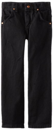 Wrangler Boys' Cowboy Cut Original Fit Jean, Overdyed Black, 18 Slim