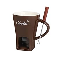 Tasse en céramique pour fondue au chocolat, chauffe-beurre pour fromage, chocolat et beurre (marron)