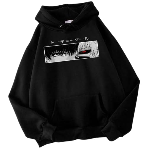 Comic StreetTokyo Ghoul Anime Hoodie Unisex Kaneki Ken Graphic Print Sweatshirt Casual Pullovers Unisex Hoodies Hip Hop Loose Men Tops Sweatshirts