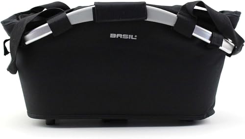 Basil Classic Carry All Fahrradkorb - MIK-System hinten - geringes Gewicht - inkl. Adapterplatte - 22 Liter - Schwarz