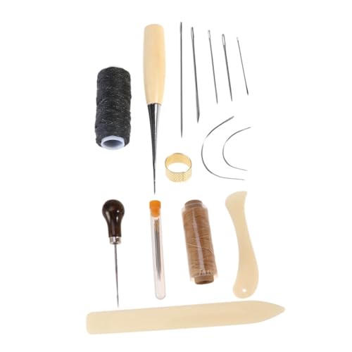 VILLCASE 21 Pezzi Kit per Rilegatura Libri con Filo Lino Cerato Resistente Aghi Ricurvi e Punteruolo Precisione Strumenti Versatili per Bricolage e Artigianato Manuale