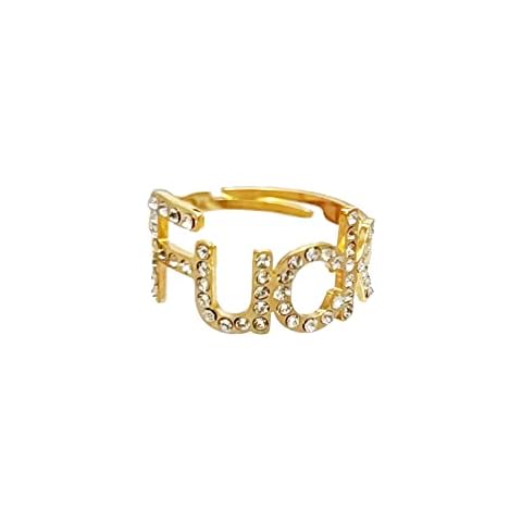 Stainless Steel Words Open Rings can Adjustable 7-9 Size, stainless steel, gem na Cover