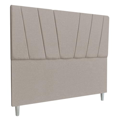 Cabeceira King Size Casal Cama Box 195cm Estofada em Linho Quarto Luxo (Linho Cappuccino)