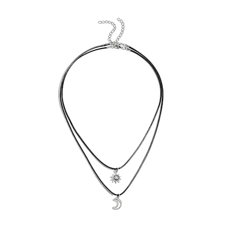 Collier lune et soleil duo assorti contre la distance des couples