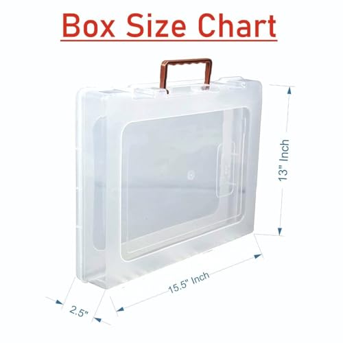Image of Multipurpose Plastic Rectangular Storage Boxes with and Handle Matte Finish for Saree, Laptop, Books (Set of 5, Dulhaniya)