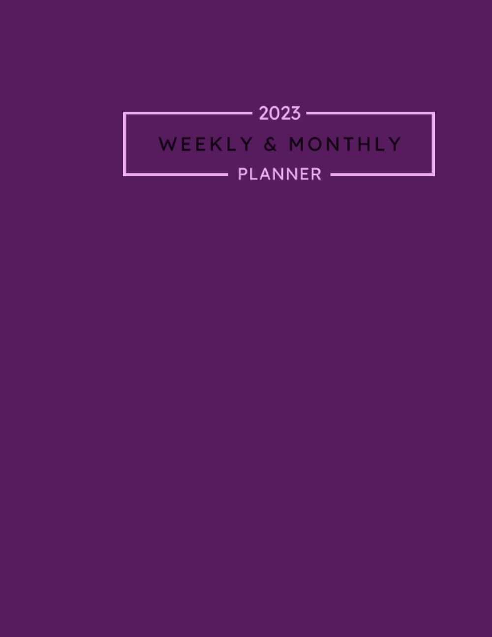 weekly and monthly planner 2023 with Calendar: January - December 12 Months Agenda with Holiday,To-Do-List and Notes, 8.5x11 Large, Purple Cover