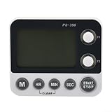 babominimer Temporizador de cocina de cuenta regresiva doble con función de cronómetro, alarma ajustable fuerte, cuenta arriba y abajo hasta 99 horas 59 minutos, parte trasera magnética, soporte de