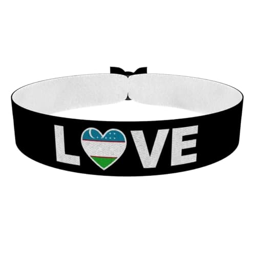 Druck-Palast Bracelet Love Ouzbékistan - Accessoire en Satin Étanche - Souvenir Ouzbékistan pour Sportifs - Idées Cadeaux - Bijou Mixte pour Événements Sportifs