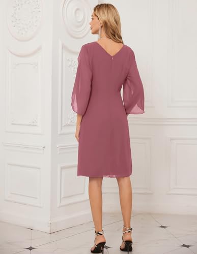 Image of GRACE KARIN Womens Formal Wedding Guest Dress 2026 Chiffon Cocktail Dress Mother of the Bride Dresses Midi Fashion Clothing
