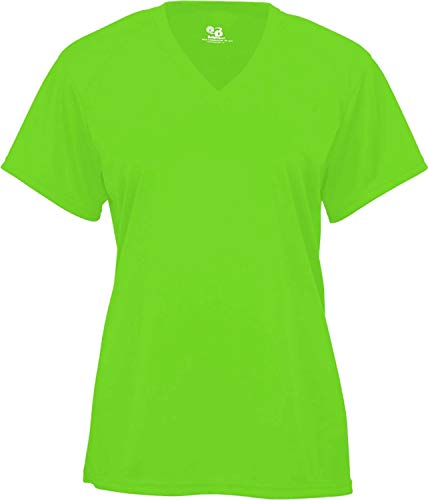 Badger Sports B-Core Ladies' V-Neck Tee Lime X-Large