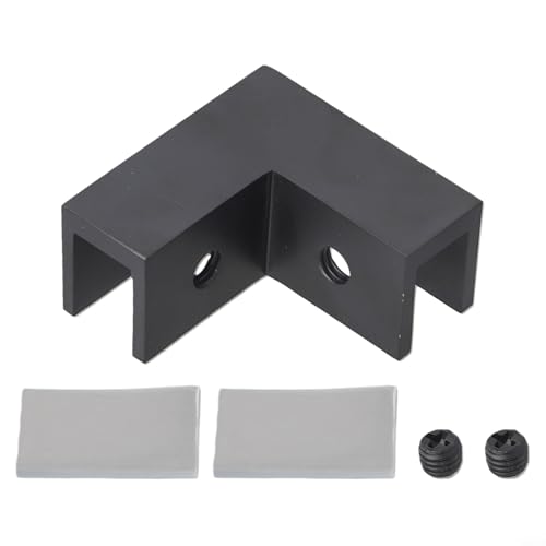Gdfnmogo Abrazadera de cristal para puerta de ducha 90 Dee Ale latón para panel de vidrio templado de 8-12 mm, herrajes para puerta de baroom (color negro)