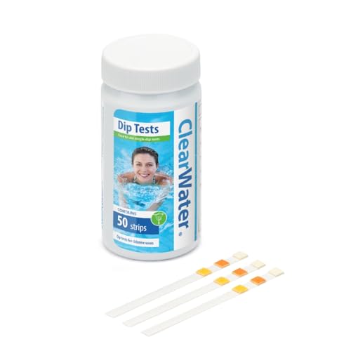 Clearwater Hot Tub, Pool and Spa Test Strips x 50-3 in 1 – Measures Chlorine, PH and Total Alkalinity