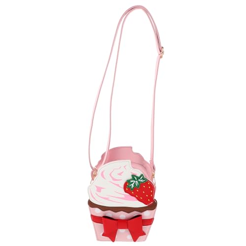 Sac bandoulière fraise femme en cuir PU rouge avec nœud mignon Abaodam