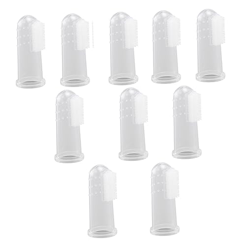 BESPORTBLE Finger Toothbrush Set for Pet 20pcs Silicone Pet Oral Massagers Dual-Sided Brush for Dogs and Cats