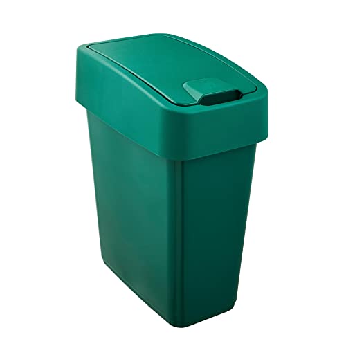 keeeper Premium Abfallbehälter mit Flip-Deckel, Soft Touch, 10 l, Magne Eco Line, Eco Green