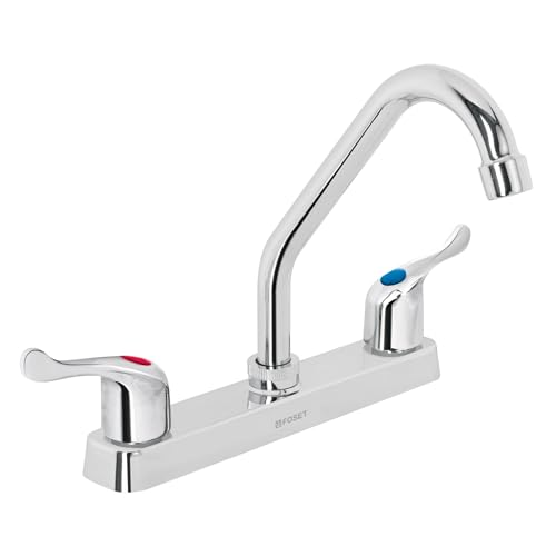 Foset Basic FP-317P, Mezcladora plástica para fregadero 8' cuello corto manerales de palanca