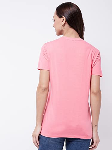 Image of Modeve Women Printed Cotton Blend Half Sleeve Round Neck T-Shirt for Summer