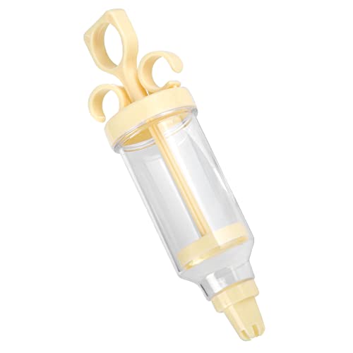Dessert Decorating Syringe Set, Easy To Ergonomic Dessert Cream Piping Syringe Nozzles Kits Transparent for Frosting Decoration for Cake Making(?34380?Beige mouth flower gun)