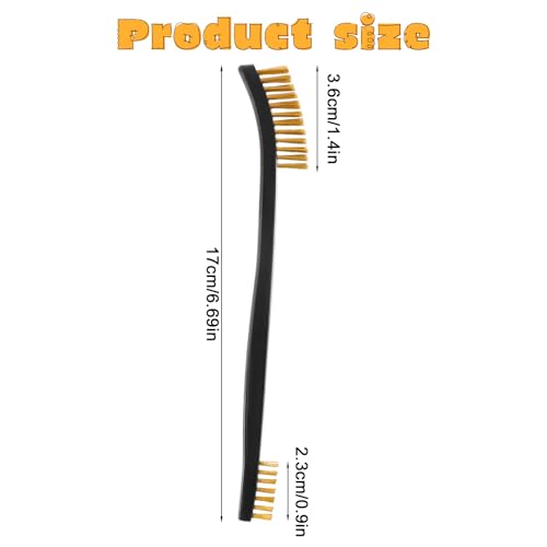 Image of 10 Pieces Small Wire Brush Scratch Brush Set, Double Headed Curved Brass Wire Brushes for Cleaning Welding Slag and Rust