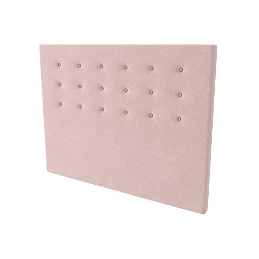 LA WEB DEL COLCHON - Cabecero tapizado Miconos para Cama de 200 (210 x 120 cms) Rosa Palo Textil Suave | Cama Juvenil | Cama Matrimonio | Cabezal Cama |