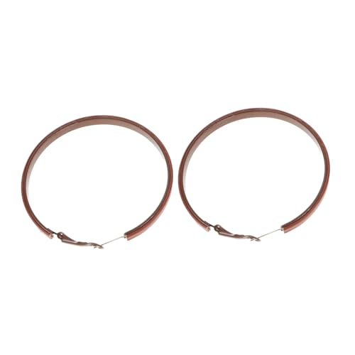BESTYASH 1 Par pendientes exagerados de cuero Pendientes de cuero Aretes únicos Pendientes para ocasiones Aretes elegantes pendientes con cadena pendientes de hélice titanio PU Light Brown