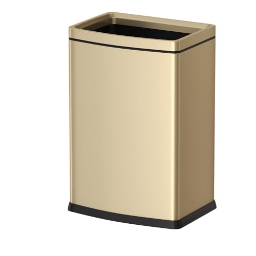 Caneca de Basura Dorada 25L Rectangular de Acero Inoxidable