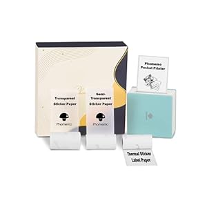 Memoqueen M02 Pocket Printer Gift Box Set, Mini Bluetooth Mobile Sticker Printer, Compatible with iOS & Android, for…