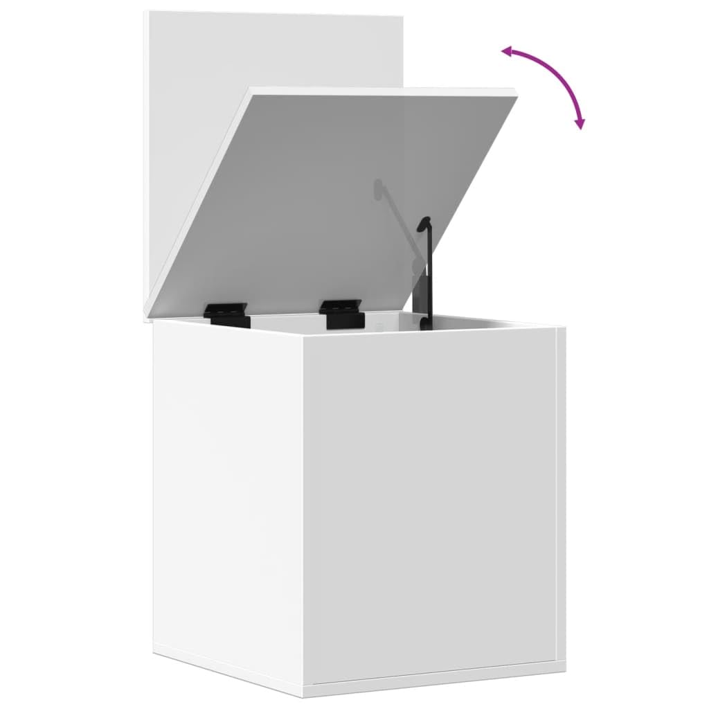 Caja de almacenamiento blanca, 40 x 42 x 46 cm, material de madera, organizador de almacenamiento, estante, ropa, armario