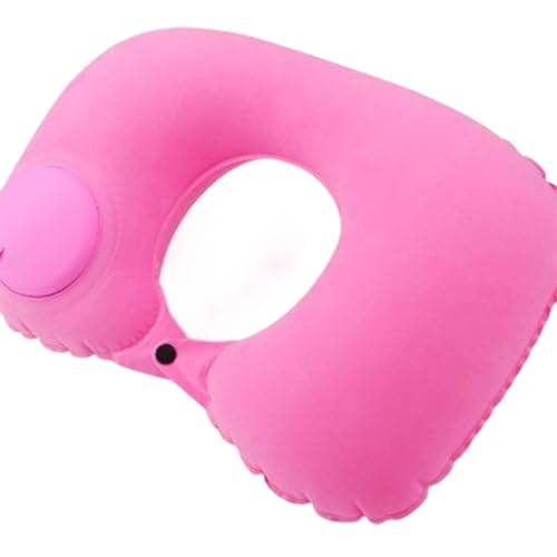 Tsophreniq Almohada de aire portátil con función de presión para inflar, plegable para almacenamiento de mochilas, almohada ergonómica para alivio del cuello, almohada de viaje