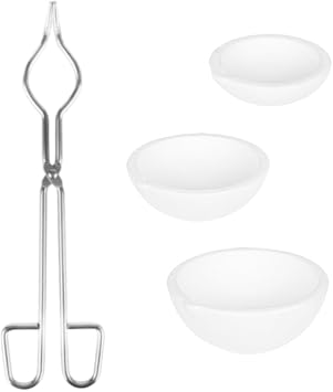YIEPET 4 Pieces Small Melting Ceramic Crucible Bowl Dish Cup Set,Quartz Crucible,Tong for Melt New YIEPET 4 Pieces Small Melting Ceramic Crucible Bowl Dish Cup Set,Quartz Crucible,Tong for Melt...