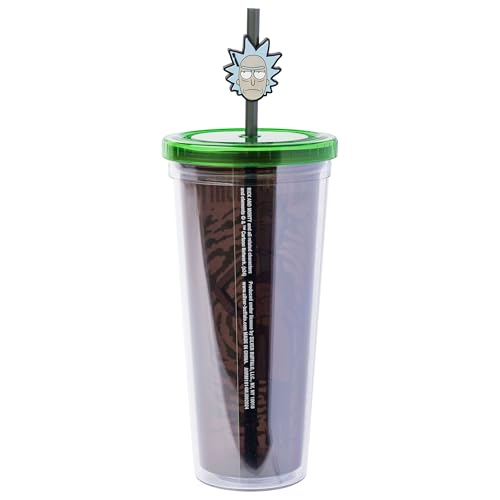 Silver Buffalo Rick And Morty Morty Hugging Rick 24oz Plastic Cold Cup for Adults at Parties and Outings Insulated Keeps